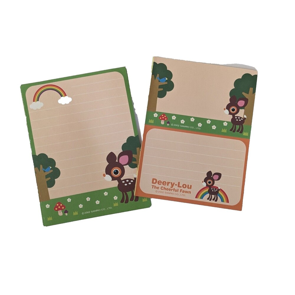 Vintage 2002 Sanrio Deery-Lou Memo‎ Pad Note 43 Sheets 2 Designs 4.5x6.5" Rare